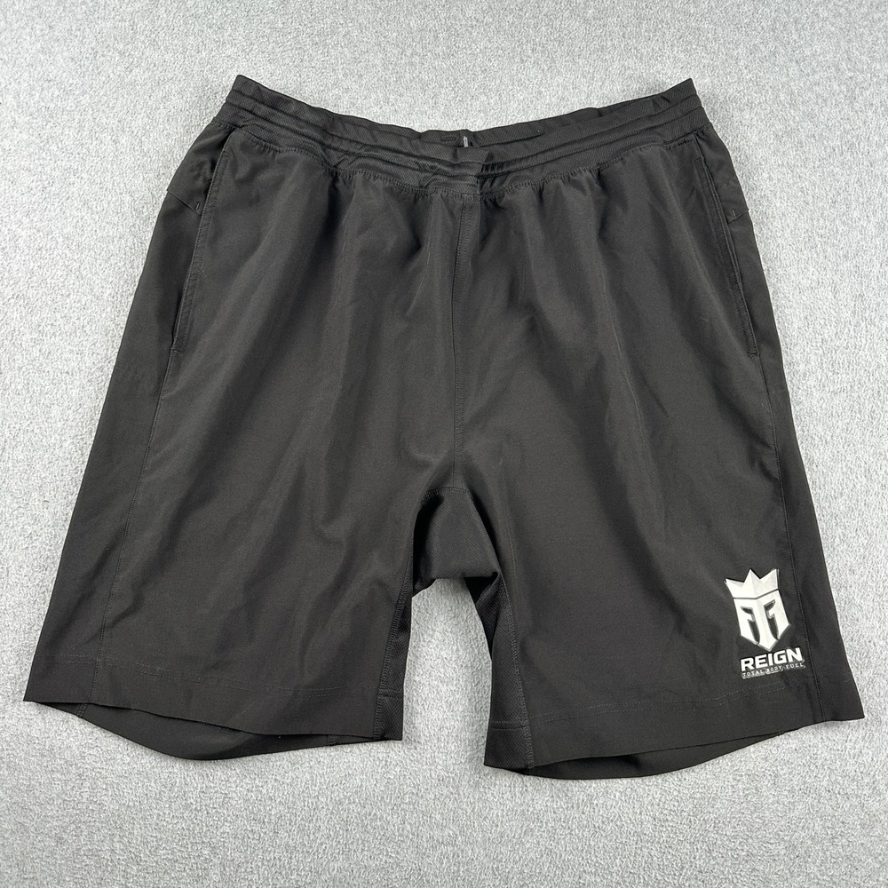 Reign Shorts Mens 2XL Total Body Fuel Black Performance Athletic Gym Activewear